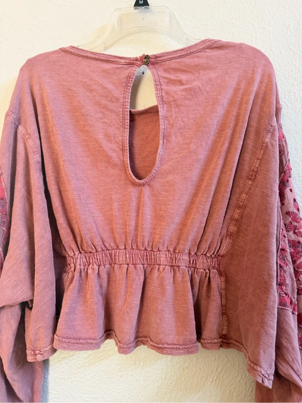 Free People dusty pink boho blouse